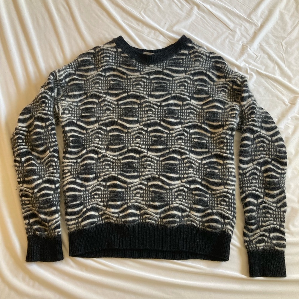 Sportmax Wool/Silk/Yak Black and White Sweater